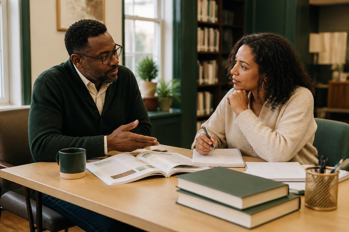 A parent and educator discussing practical mentoring resources